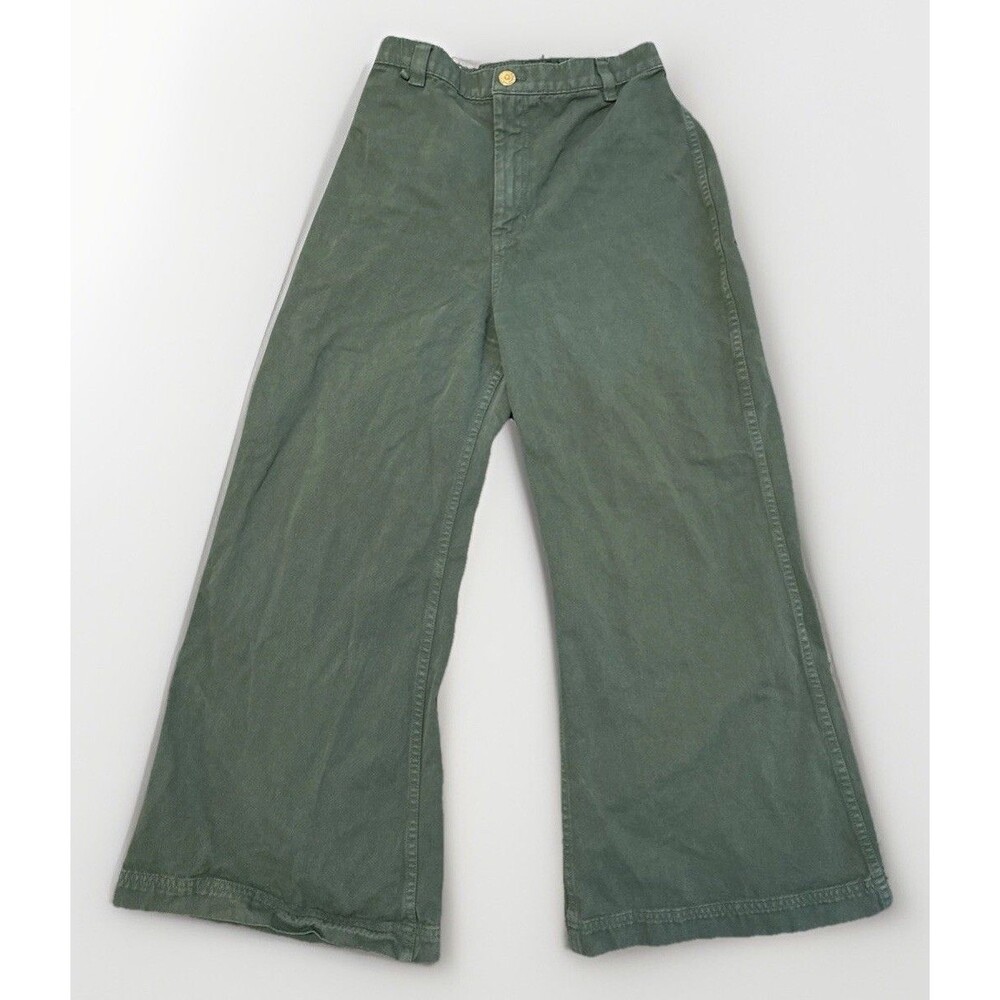 Women S Big Bud Press Bell Bottoms Green Pants High Waist Elastic Back Jeans